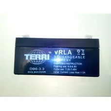 Аккумулятор 6V 3.3А AGM (134x34x61) TERRY (#AKY)
