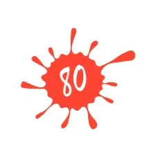 Наклейка декор 80 (24x25см, червона) (#5627)